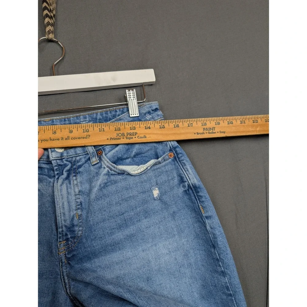 Old Navy Women's Size 2 Blue OG Straight Extra High Rise Distressed Stretch Jean